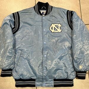 UNC university of North Carolina bomber jacket starter XL authentic preowned